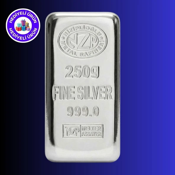 E-Gümüş Nizip 250 gr Külçe Gümüş ürün görseli 1