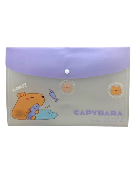 Capybara Mor Çıt Çıtlı Zarf Dosya - 1 Adet ürün görseli 1