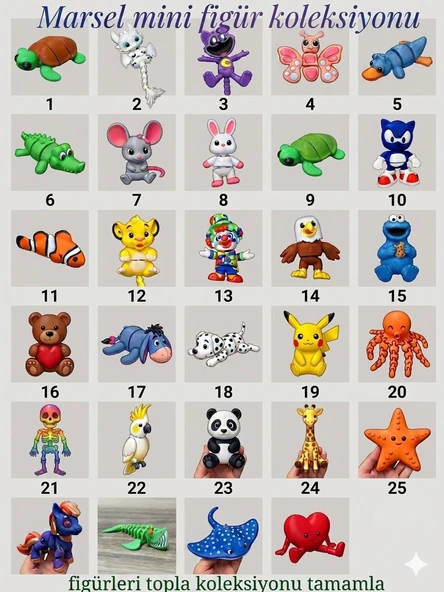 Mini Organik Oyuncaklar –30 Adet Bebek 3D Hayvan Figür Paketi – Hareketli & Eğitici ürün görseli 1