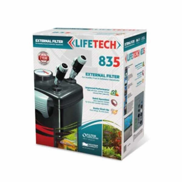 Lifetech 835 Akvaryum Dış Filtre Siyah Kova İçi Dolu 1000 L/H ürün görseli 1