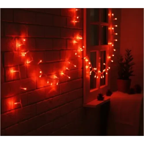 Damla Uçlu Kırmızı Dekoratif Işık 10 Metre 100 LED ürün görseli 1