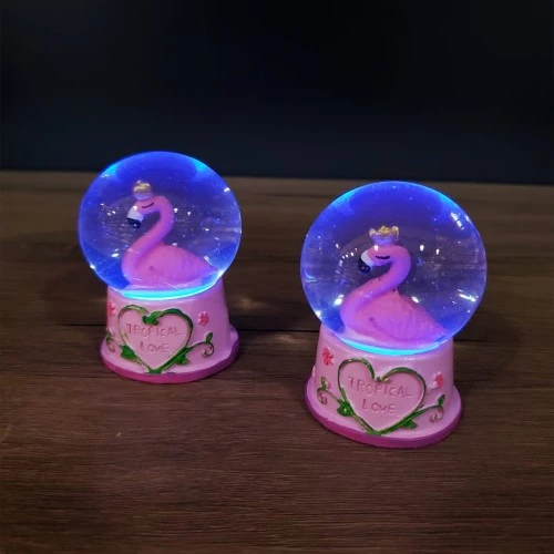 Mini Işıklı Flamingo Kar Küresi - Resim 2