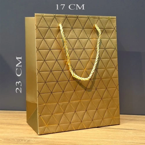 Küçük Boy Gold İpli Karton Çanta ürün görseli 1