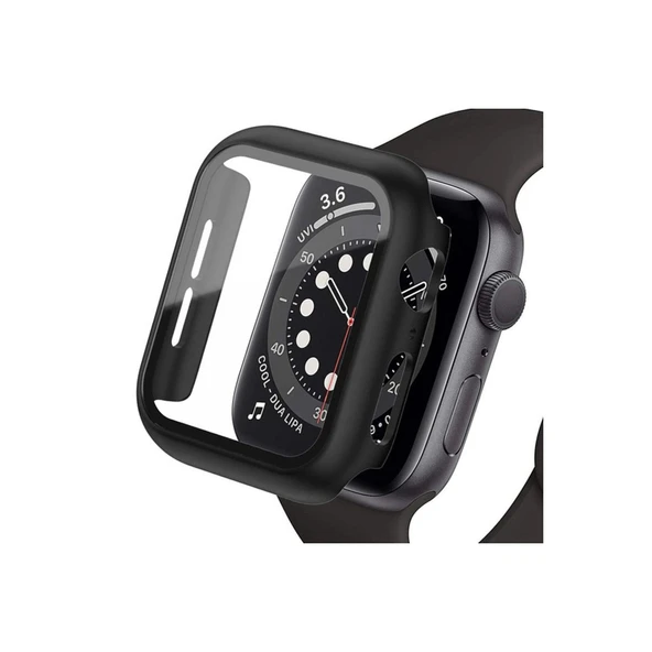Apple Watch Ultra 49mm Camlı Kasa Ekran Koruyucu - Siyah ürün görseli 1