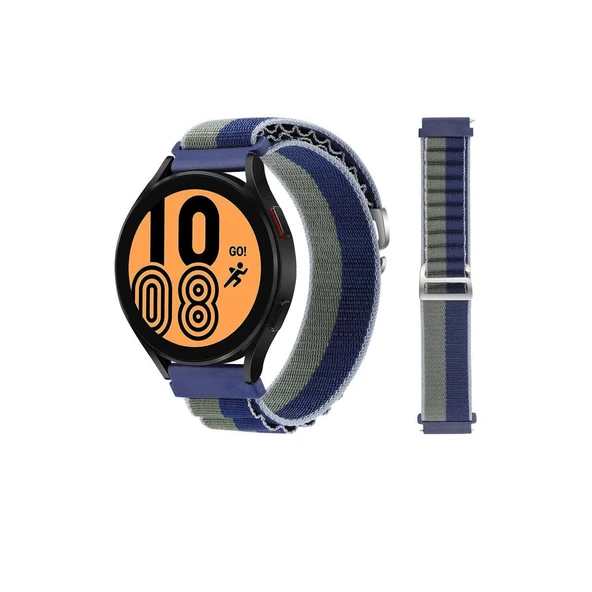Watch 20mm Kr410 Kumaş Kordon - Lacivert-yeşil ürün görseli 1