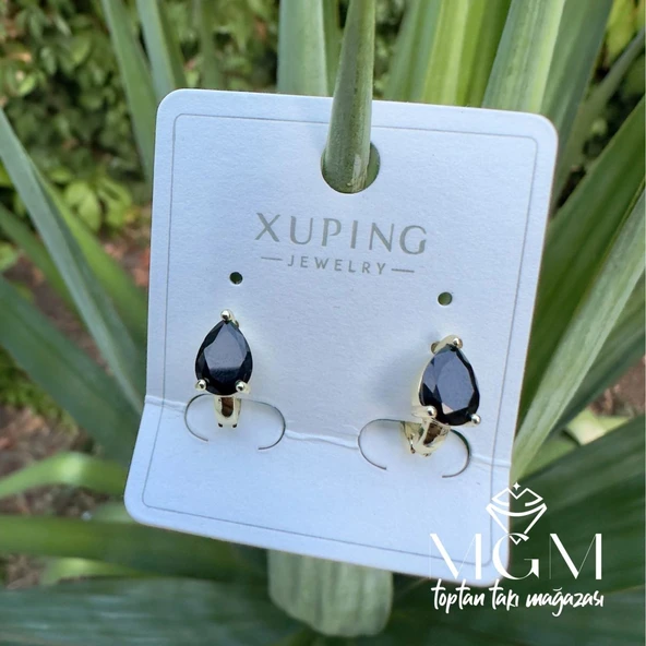 Xuping Taşlı Su Damlası Küpe - Resim 2
