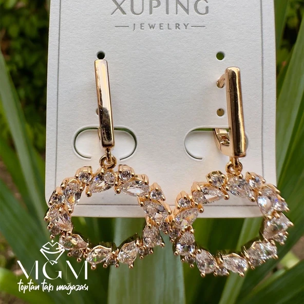 Xuping Taşlı Küpe - Resim 2