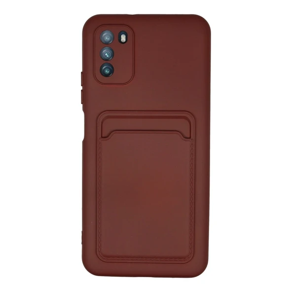 Xiaomi Pocophone M3 Kılıf Kelvin Kartvizitli Silikon - Bordo ürün görseli 1