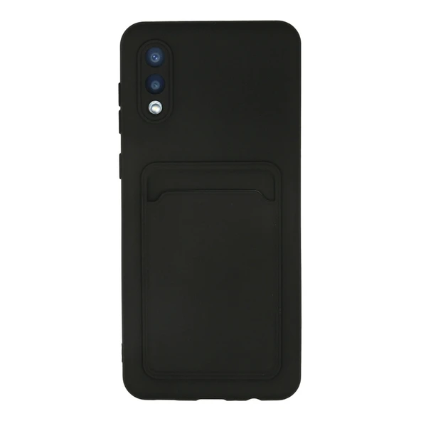 Samsung Galaxy A02 Kılıf Kelvin Kartvizitli Silikon - Siyah ürün görseli 1