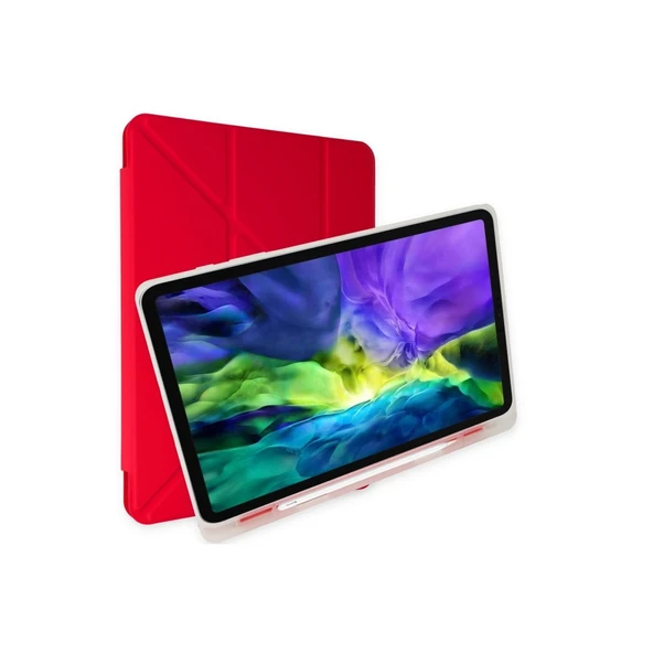Samsung Galaxy P610 Tab S6 Lite 10.4 Kılıf Kalemlikli Mars Tablet Kılıfı - Kırmızı ürün görseli 1