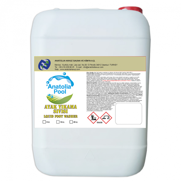 Anatolia Pool Ayak Yıkama Sıvısı 10 Lt ( Liquid Foot Washer ) ürün görseli 1