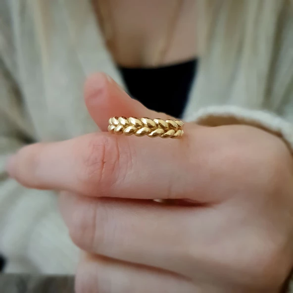 14k Altın Başak Model Yüzük - Resim 2