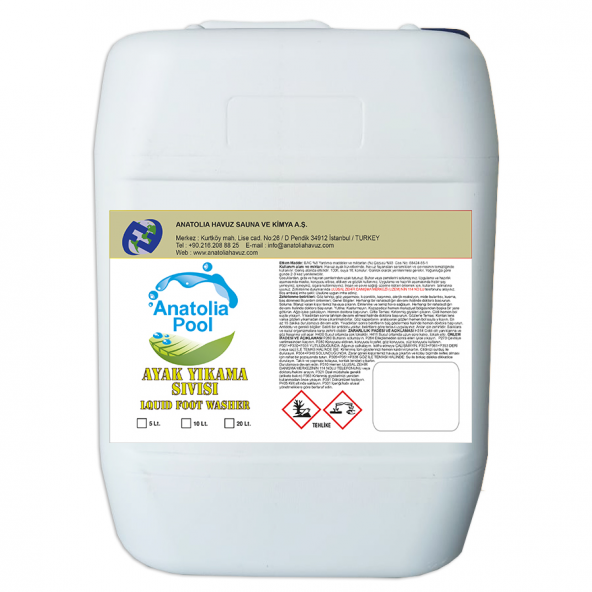 Anatolia Pool Ayak Yıkama Sıvısı 20 Lt ( Liquid Foot Washer ) ürün görseli 1