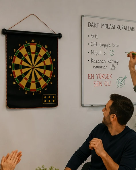 Aile ve Arkadaş Oyunları İçin Manyetik Dart Tahtası 6 Ok Dahil ürün görseli 1