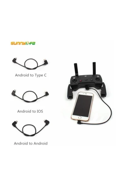 DJI Spark İos Type C Micro Veri Kablosu Iphone Telefon Ipad Tablet Spark Veri Kablosu ürün görseli 1