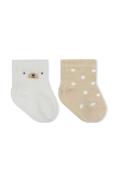 Bistyle So Bear Penye Soket Çorap 2li 10142 Ekru Bej ürün görseli 1
