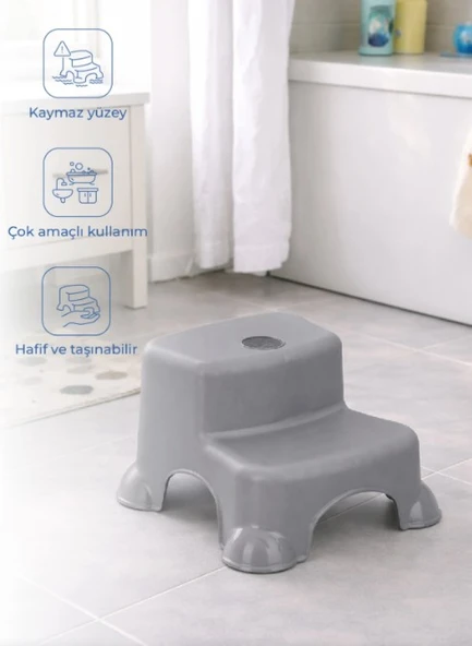 BabyJem Çok Amaçlı Katlı Basamak 516 (Yeni) Soft Gri ürün görseli 1