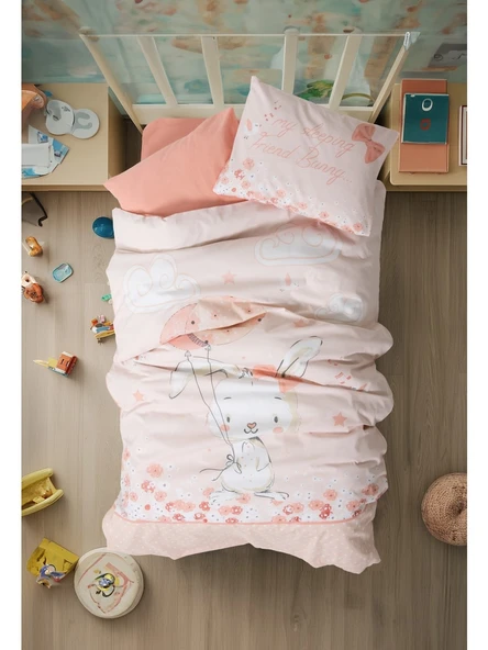 Cotton Box Ranforce Bebek Nevresim Takımı Rapeti Somon ürün görseli 1