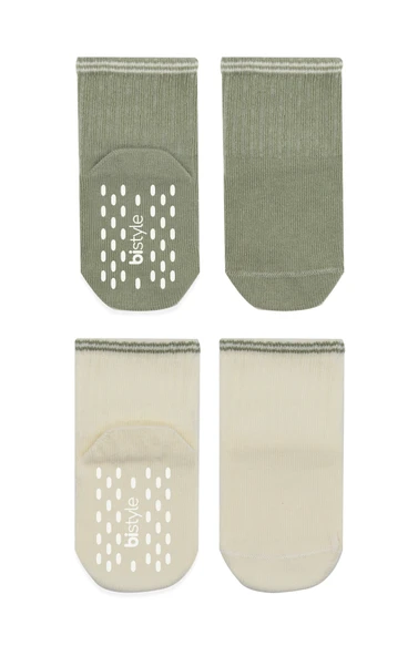 Bistyle Çemberli Basic Penye Kaymaz Soket Çorap 2li 10146 Nil - Resim 2