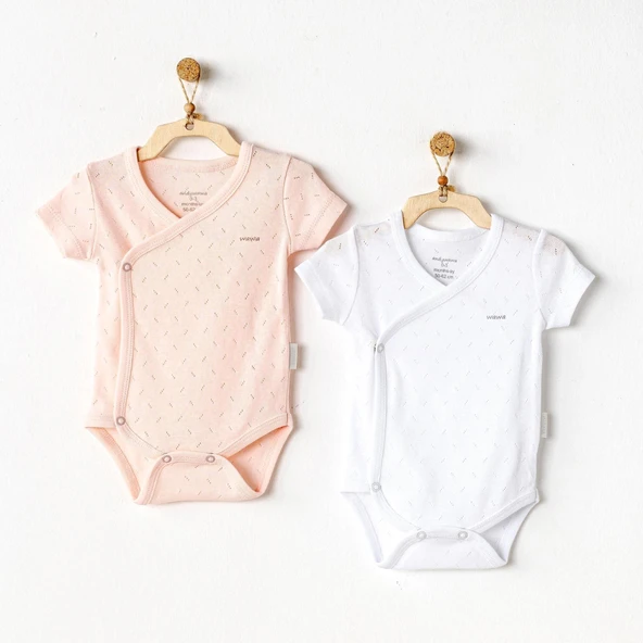Andywawa AC25555 Jacquard Basic 2'Li Zıbın Body Pink White ürün görseli 1
