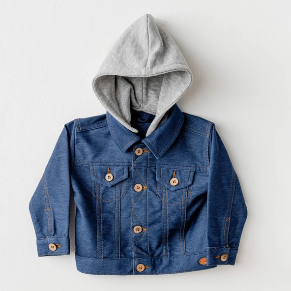 Andywawa AC25936 Jacket Casual Bebek Ceket İndigo ürün görseli 1