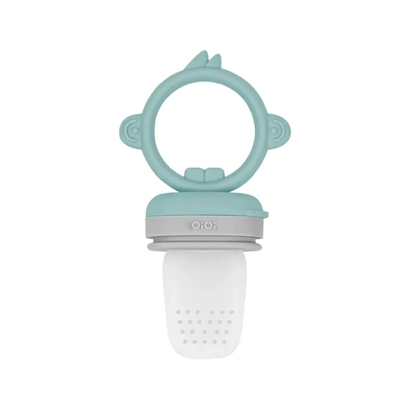 OiOi Silikon Püre Meyve Sebze Emziği Aqua Green / Powder Grey ürün görseli 1