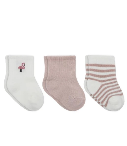 Bistyle Flamingo Girl 3'lü Penye Soket Çorap 10136 Gül Kurusu ürün görseli 1