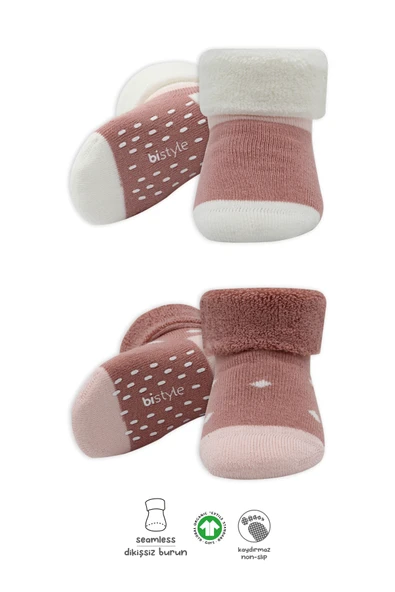 Bistyle 2li Havlu Soket Kaymaz Point Girl 10505 Pudra Pembe ürün görseli 1