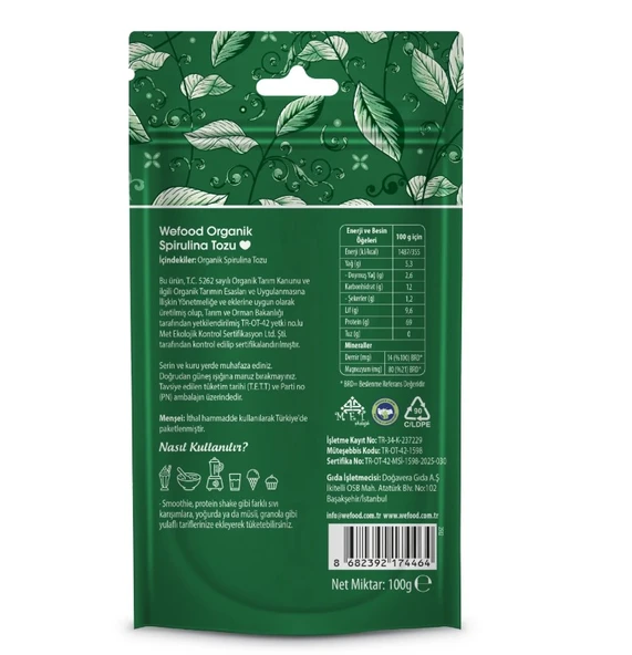 Wefood Spirulina Tozu 100 Gr - Resim 4