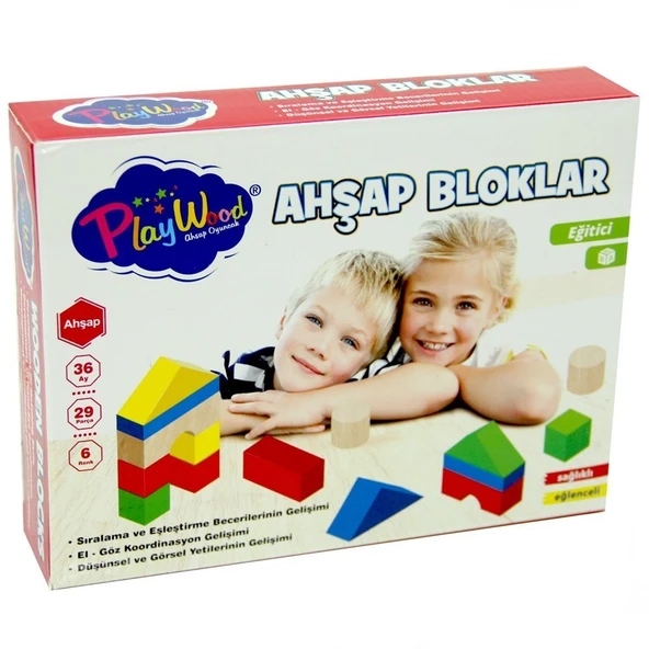 PlayWood 29 Parça Ahşap Bloklar ürün görseli 1