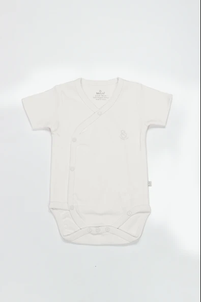Bistyle Organik Natural Basic Style Kruvaze Yarım Kol Body BS17101 Ekru ürün görseli 1