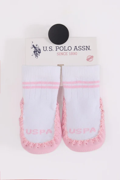 U.S. Polo Assn Çarık Çorap USB2800 Beyaz-Pembe ürün görseli 1