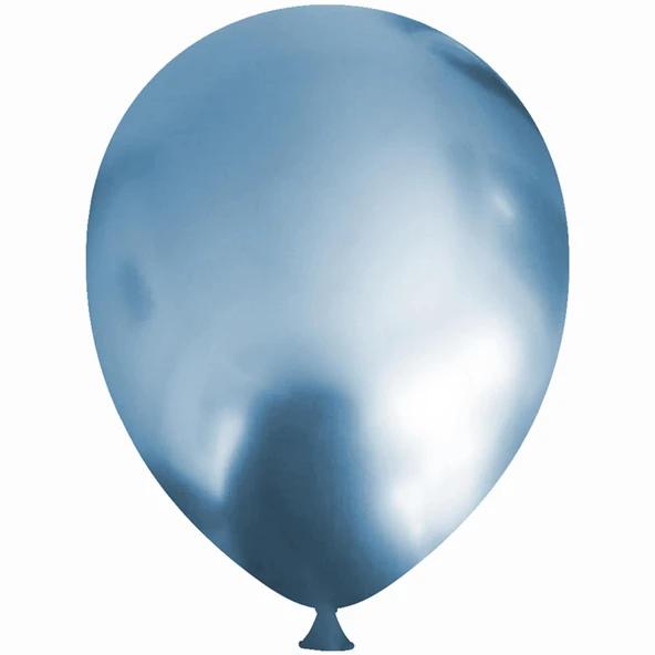 Helyuma Uyumlu Mavi Krom Balon Mirror Balon 12 inç 5 Adet Krom Mavi Balon 12 inch ürün görseli 1