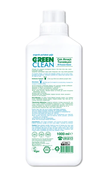 Green Clean Bitkisel Çok Amaçlı Temizleyici 1000 ml - Resim 2