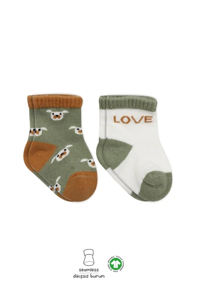 Bistyle 2'Li Love Dog Penye Soket Çorap 10118 Nil ürün görseli 1