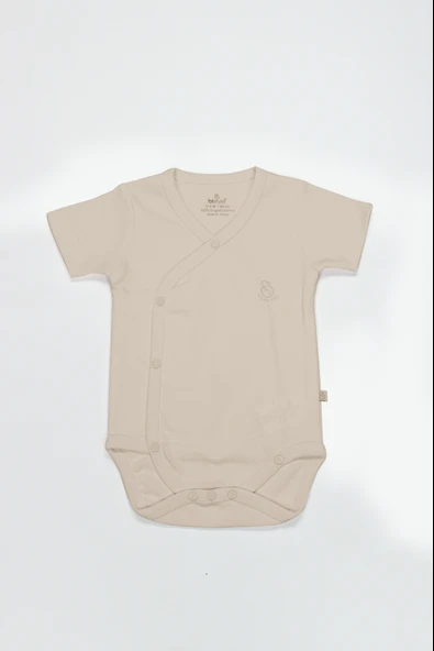 Bistyle Organik Natural Basic Style Kruvaze Yarım Kol Body BS17101 Bej ürün görseli 1