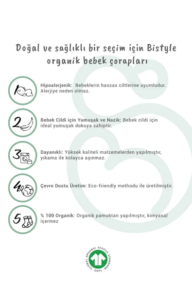 Bistyle 2'Li Penye Babet Silikonlu Basic Çorap 30104 Gri Beyaz - Resim 3