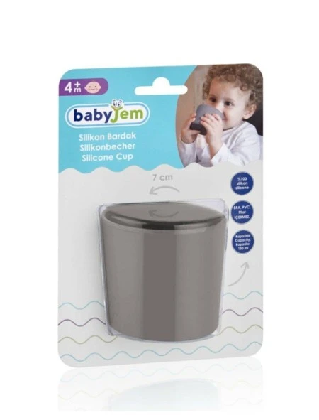 BabyJem Silikon Bardak 714 Gri ürün görseli 1