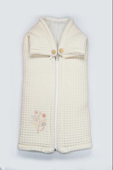 Bistyle Fermuarlı Natural Life Pike Battaniye Girl 70113 Ekru ürün görseli 1