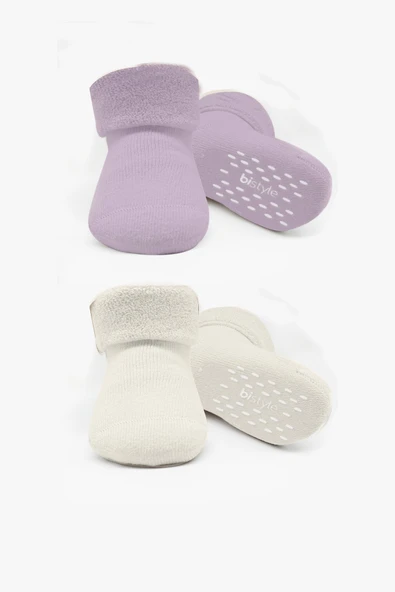 Bistyle 2li Havlu Soket Kaymaz Basic Girl 10507 Lila ürün görseli 1