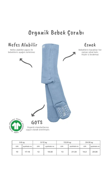 Bistyle Kaymaz Basic Külotlu Çorap 50501 Mavi - Resim 2