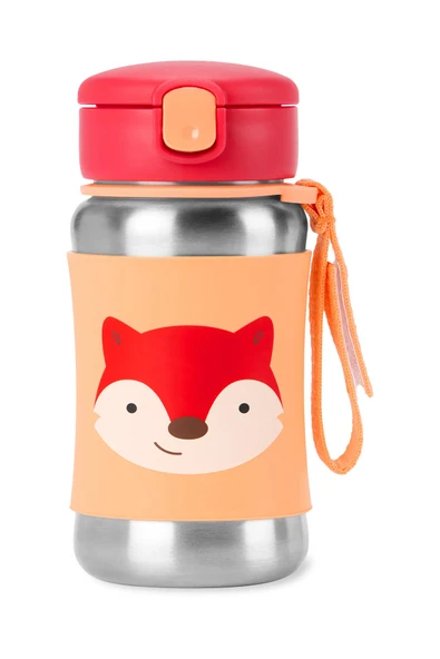 Skip Hop Zoo Pipetli Paslanmaz Çelik Suluk 350 ml Tilki ürün görseli 1