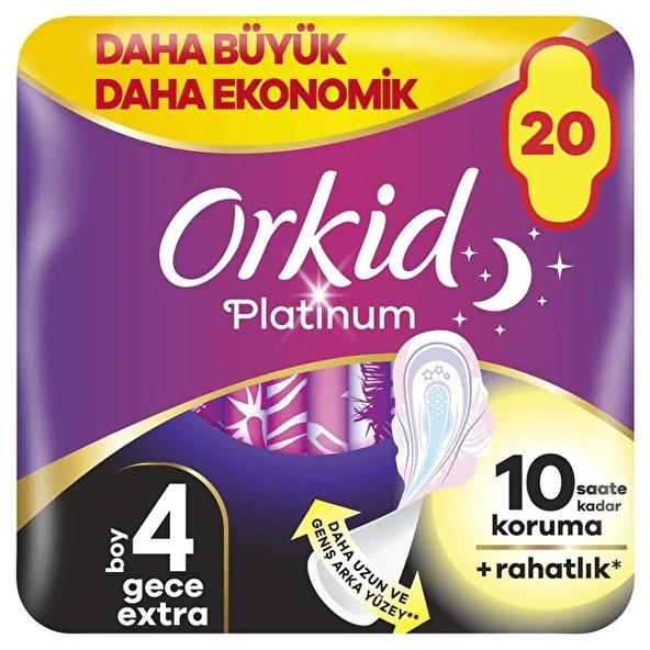 Orkid Ultra Platinum Gece Extra Ped 20'Li - Resim 3