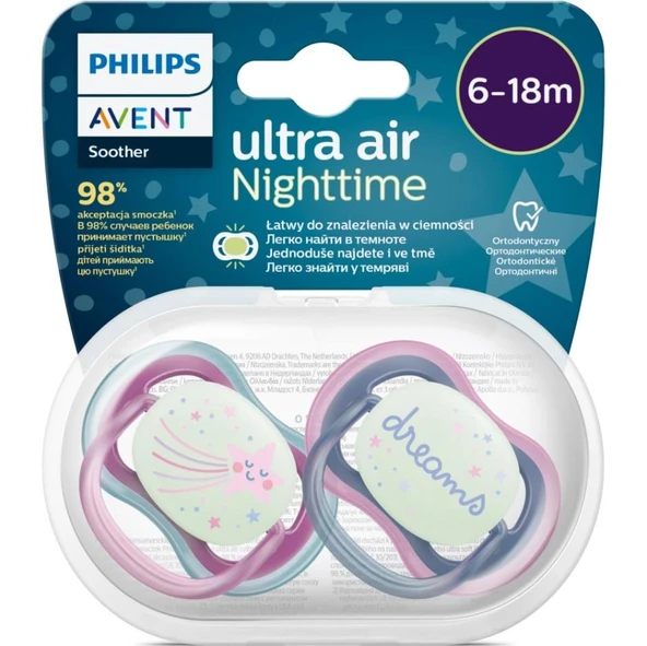 Philips Avent Ultra Air Gece Emzik 6-18 Ay Kız ürün görseli 1