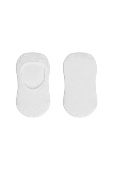 Bistyle 2'Li Penye Babet Silikonlu Basic Çorap 30104 Beyaz Beyaz - Resim 4