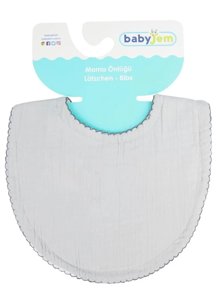 BabyJem Bürümcük Müslin Önlük 811 Gri ürün görseli 1