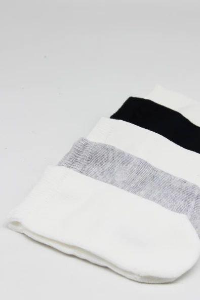 Bistyle 5'li Penye Soket Kutulu Basic Çorap 10131 Gri - Resim 4
