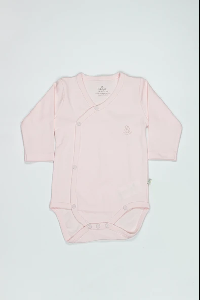 Bistyle Organik Natural Basic Style Kruvaze Uzun Kol Body BS17102 Pembe ürün görseli 1