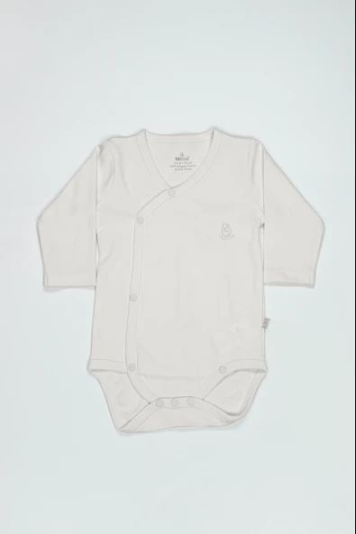 Bistyle Organik Natural Basic Style Kruvaze Uzun Kol Body BS17102 Ekru ürün görseli 1
