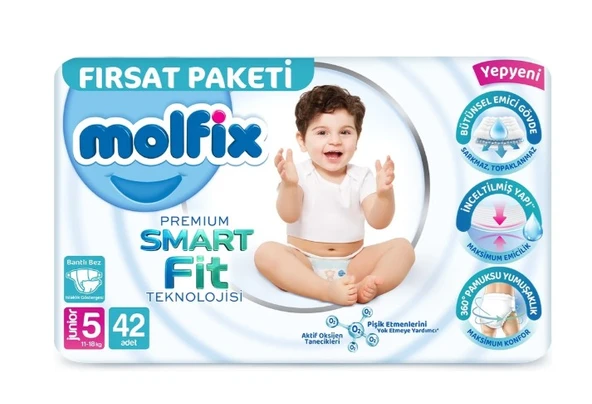 Molfix Premium Bebek Bezi Fırsat Paketi 5 Beden 11-18 Kg 42 Adet ürün görseli 1